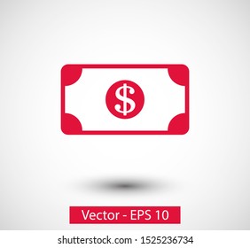 Dollar bill icon. dollar money vector icon. Cash money. For financial apps and websites