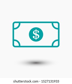 Dollar bill icon. dollar money vector icon. Cash money. For financial apps and websites