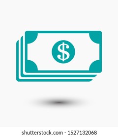 Dollar bill icon. dollar money vector icon. Cash money. For financial apps and websites