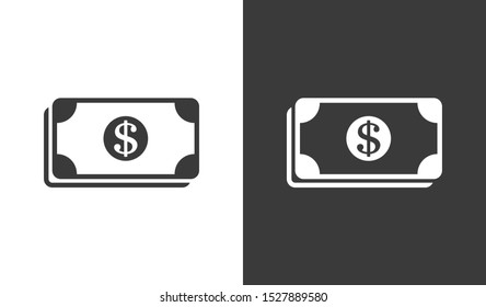 Dollar bill icon. dollar money vector icon. Cash money. For financial apps and websites