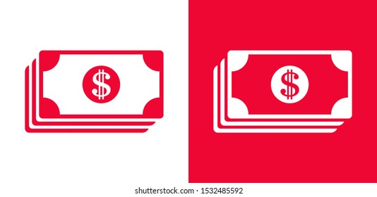 Dollar bill icon. dollar money vector icon. Cash money. For financial apps and websites