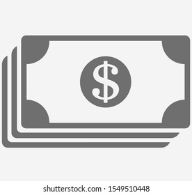 Dollar bill icon. dollar money vector icon. Cash money. For financial apps and websites