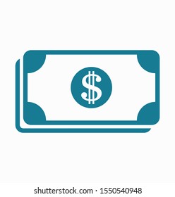 Dollar bill icon. dollar money vector icon. Cash money. For financial apps and websites