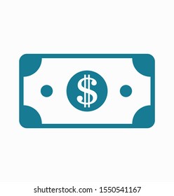 Dollar bill icon. dollar money vector icon. Cash money. For financial apps and websites