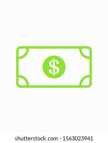 Dollar bill icon. dollar money vector icon. Cash money. For financial apps and websites