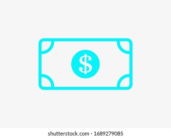 Dollar bill icon. dollar money vector icon. Cash money. For financial apps and websites