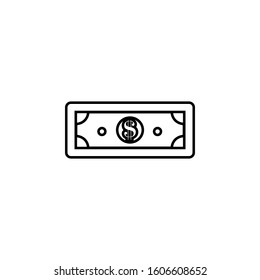 dollar bill icon. Simple thin line, outline vector of banking icons for ui and ux, website or mobile application