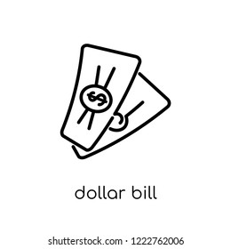 dollar bill icon. Trendy modern flat linear vector dollar bill icon on white background from thin line Payment collection, outline vector illustration