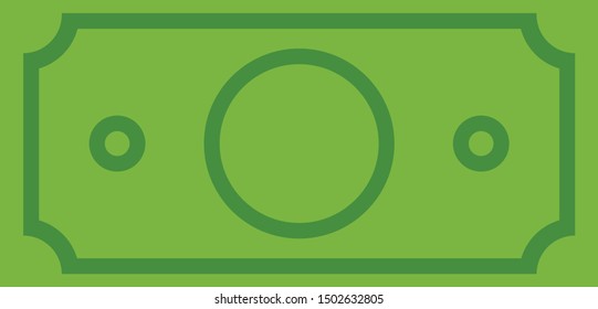 Dollar bill icon vector illustration, cash money symbol.