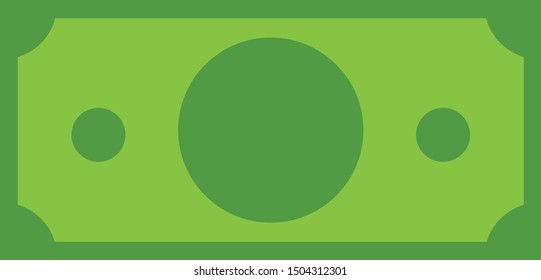 Dollar bill icon vector illustration, cash money symbol.