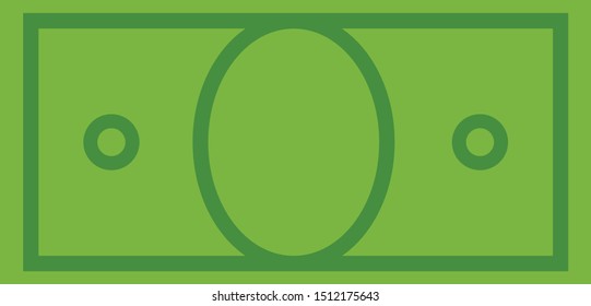 Dollar bill icon vector illustration, cash money symbol.