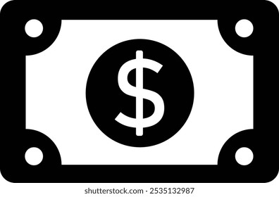 Dollar Bill Icon vector Illustration. Money icon, Currency icon, Dollar icon vector