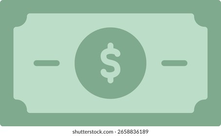 Ilustración vectorial de icono de billete de dólar