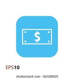Dollar bill icon for web and mobile