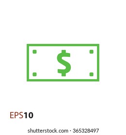 Dollar bill icon for web and mobile