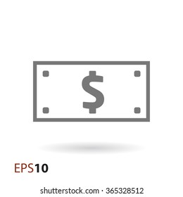 Dollar bill icon for web and mobile