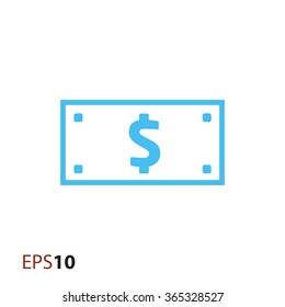 Dollar bill icon for web and mobile