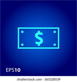 Dollar bill icon for web and mobile