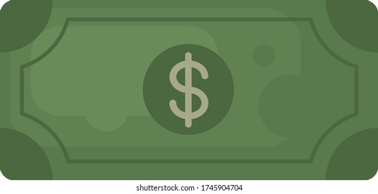 Dollar bill , illustration, vector on white background