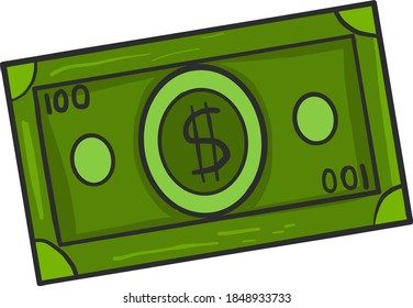 Factura del dólar, ilustración, vector sobre fondo blanco.