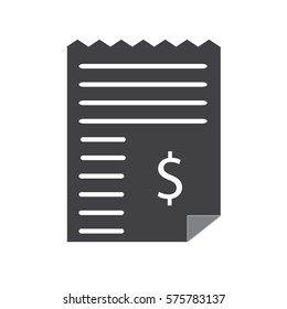 dollar bill invoice icon on white background. dollar bill invoice sign.