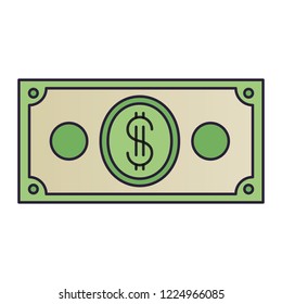 dollar bill isolated icon