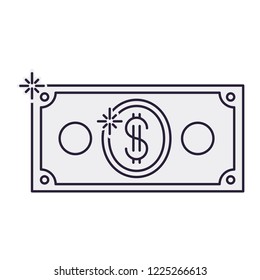 dollar bill isolated icon