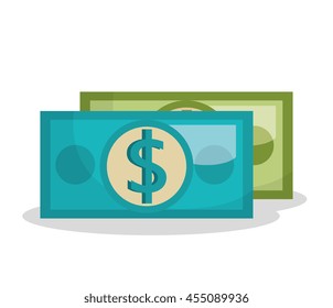 dollar bill isolated icon design, vector illustration  graphic