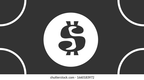 Dollar bill isolated on white background. Vector flooded icon. Set of business icons.