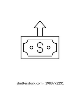dollar bill Line Icon Isolated On White Background