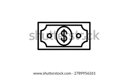 dollar bill line icon money currency finance
