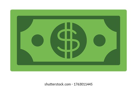 Dollar bill. Money cash icon in flat simle style