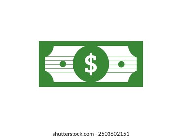 Billete de dólar, dinero - icono de Vector
