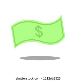 Dollar bill, note or banknote cartoon object, vector illustrator