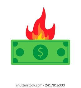 Icono de la letra del dólar en la línea de fuego. Billete, dinero, moneda, banco, cartera, tienda, inflación, crédito, descuentos. Icono de vector para negocios y publicidad