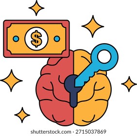 A dollar bill is on top of a key. The dollar bill is on top of the key because it is a symbol of wealth and the key is a symbol of unlocking potential