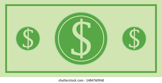 Dollar bill on white background