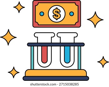 Un billete de un dólar se coloca en la parte superior de un banco de dos U, que están en la parte superior de un edificio. Concepto de riqueza y prosperidad, ya que el billete de dólar representa una cantidad significativa de dinero
