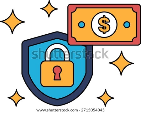 A dollar bill is placed on top of a lock. The dollar bill is positioned above the lock, with the lock being the main focus of the image. The dollar bill is a symbol of wealth and security