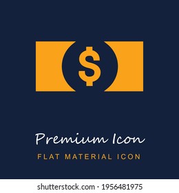 Dollar material premium ui ux icono vector aislado en colores azul marino y naranja
