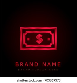 Dollar bill red chromium metallic logo