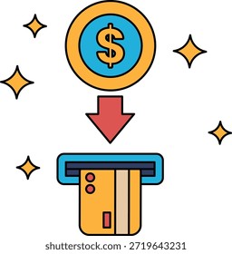 Un billete de un dólar se muestra con una flecha hacia abajo, lo que indica que se ha utilizado o gastado. La Imagen es de un billete de un dólar con una flecha hacia abajo, enfatizando el concepto de dinero gastado o agotado