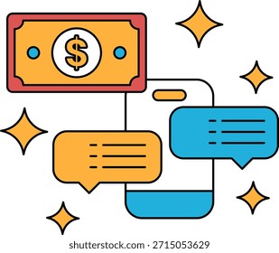 Un billete de un dólar se muestra con un teléfono y un mensaje de texto. El billete está en el lado izquierdo de la Imagen, y el teléfono y el mensaje de texto están en el lado derecho