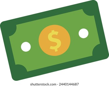 Dollar bill sticker, money vector finance clipart in flat design