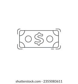 dollar bill thin line icon. cash money thin line icon.