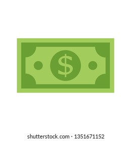 Dollar bill vector icon, flat illustration.