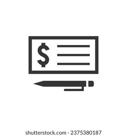 Dollar bill vector icon. Flat design.