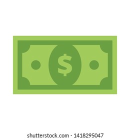 Dollar bill vector icon. Money symbol, flat style illustration.