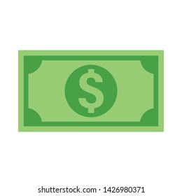 Dollar bill vector icon. Money symbol, flat style illustration.