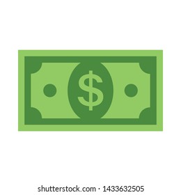 Dollar bill vector icon. Money symbol, flat style illustration.